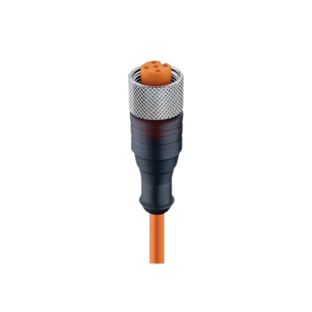 M12 A-coded female Trans body PVC orange 5wire